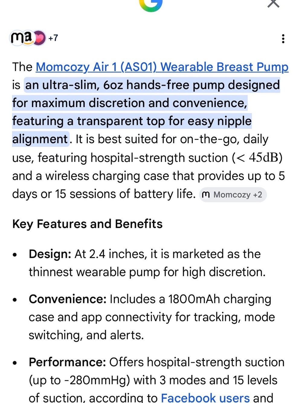 Momcozy Double Electric Breast Pump with Cream Carry Case - Cream/Pink - Picture 15 of 16